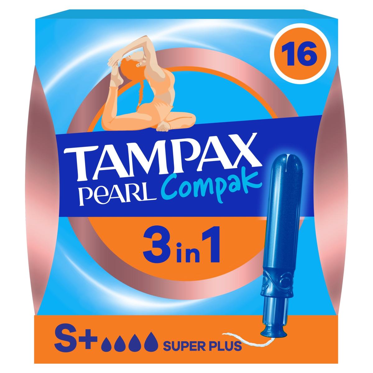 Pearl Compak Super Plus Tampons With Applicator x 16