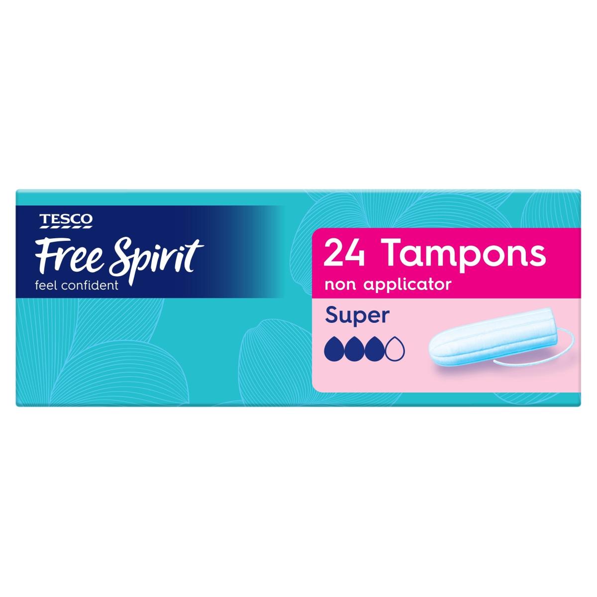 Free Spirit Non-Applicator Super Tampons