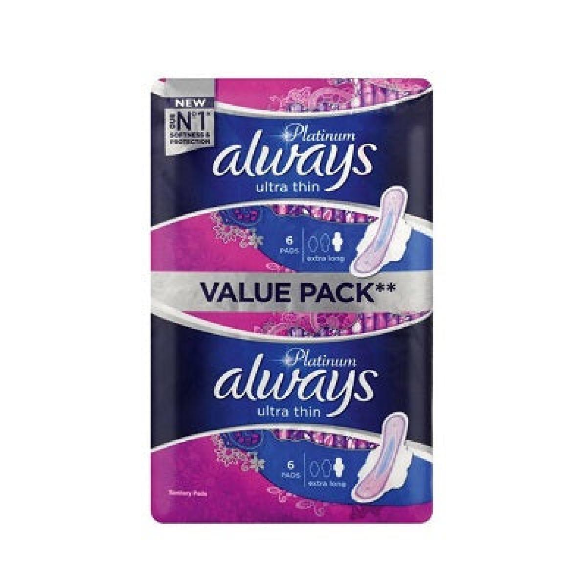 Ultra Platinum Sanitary Pads Extra Long x12