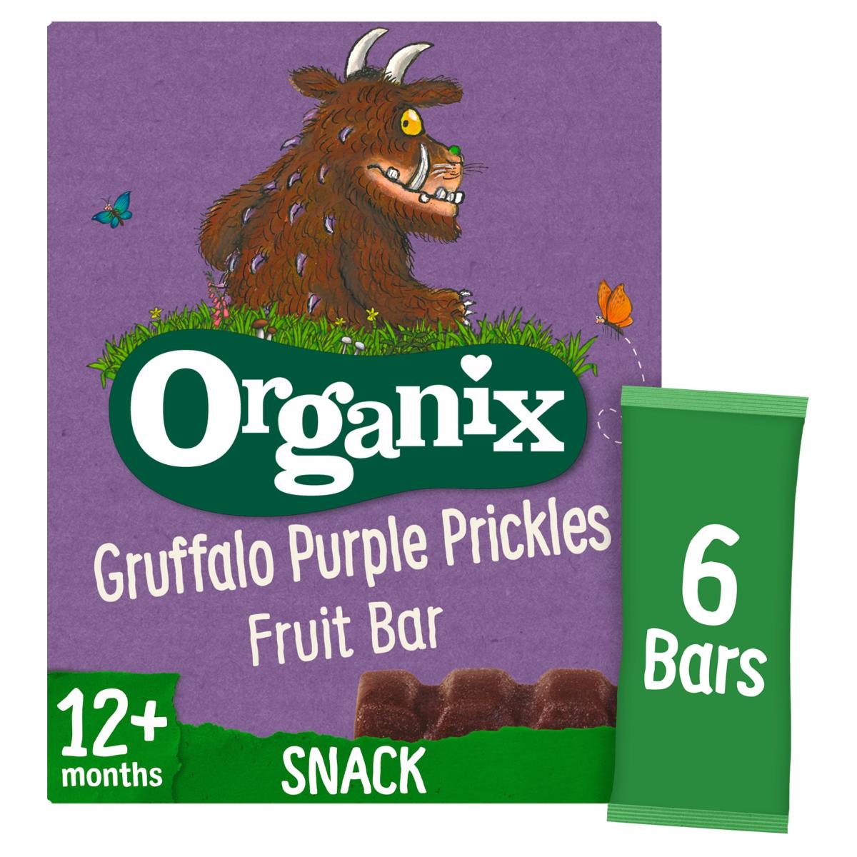 Gruffalo Purple Prickles Blackcurrant & Date Organic Fruit Bars Toddler Snack Multi-Pack
