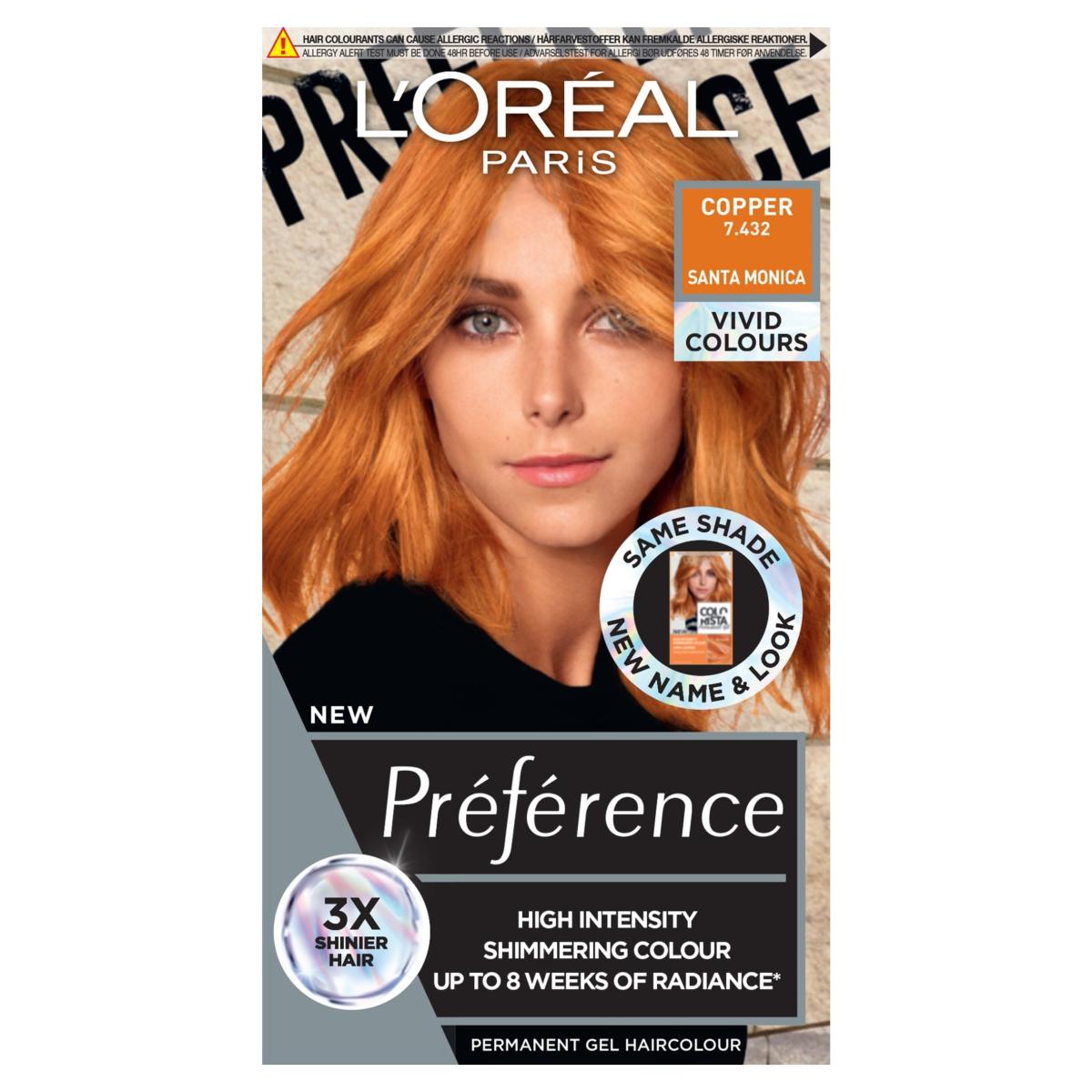 Paris Preference Permanent Gel Hair Dye Copper 7.432