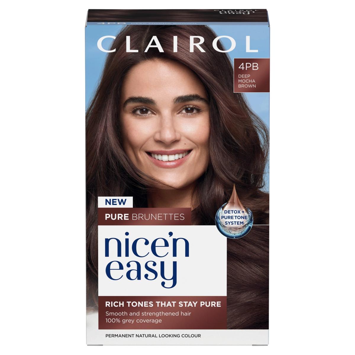 Nice'N Easy Creme Pure Brunettes Permanent Hair Dye Kit 4PB Deep Mocha Brown