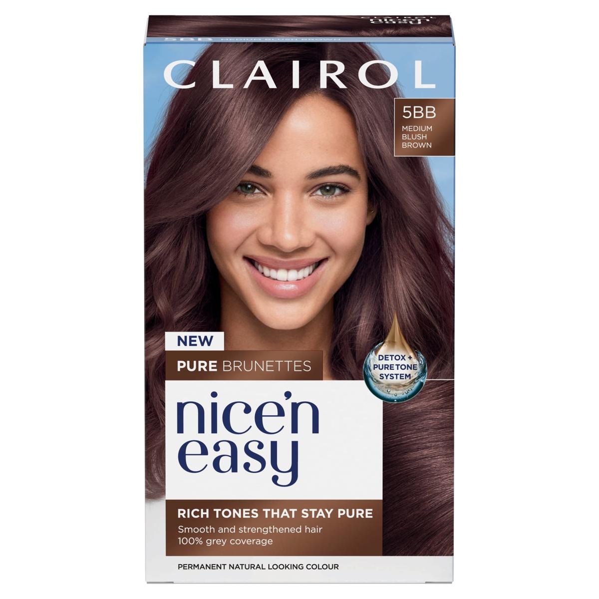 Nice'N Easy Creme Pure Brunettes Permanent Hair Dye Kit 5Bb Medium Blush Brown