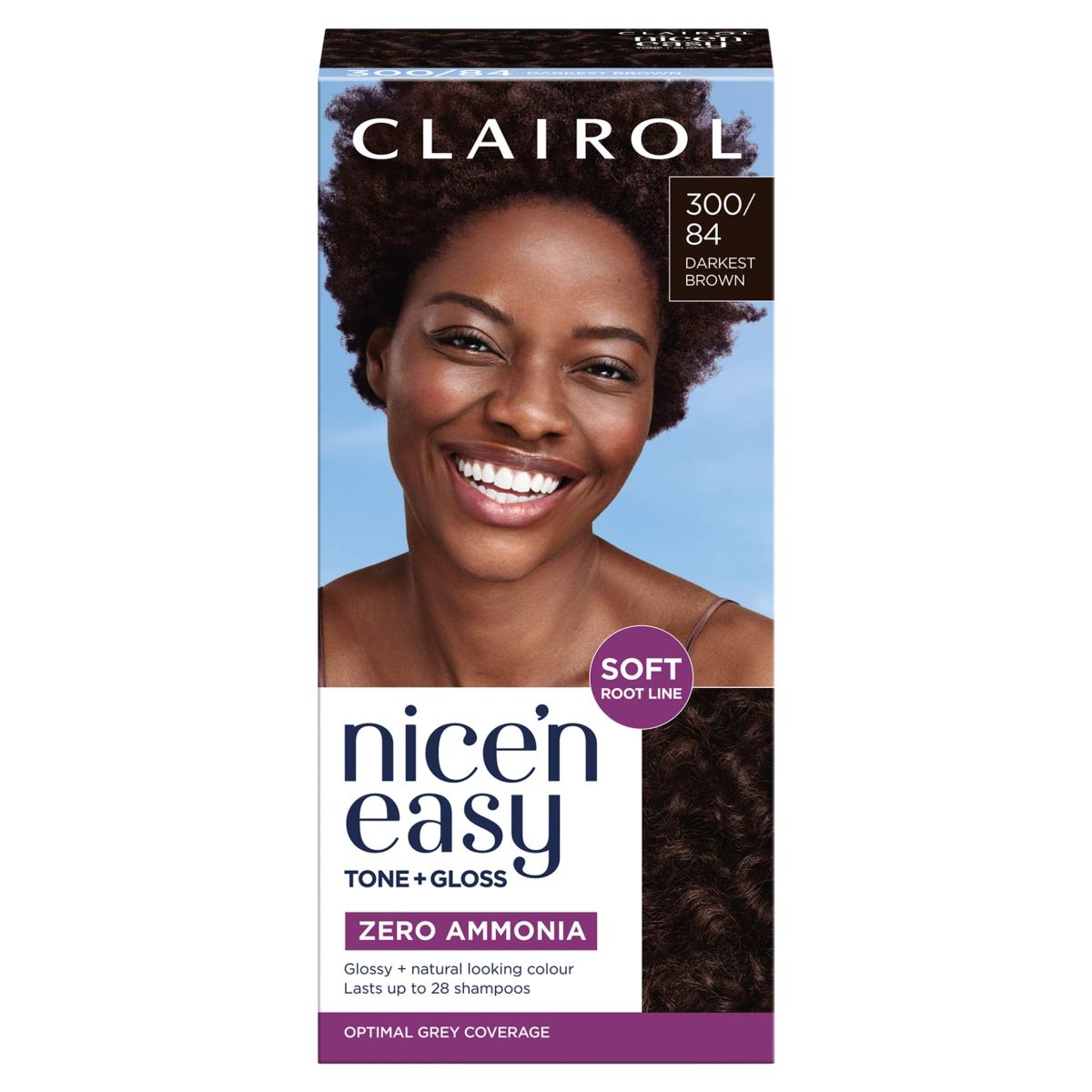 Nice'N Easy Tone+Gloss Semi Permanent Hair Dye 300/84 Darkest Brown