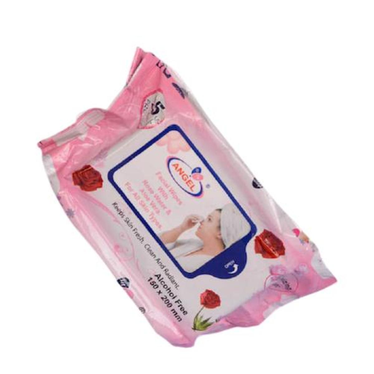 Facial Wipes With Rose Water & Aloe Vera x35