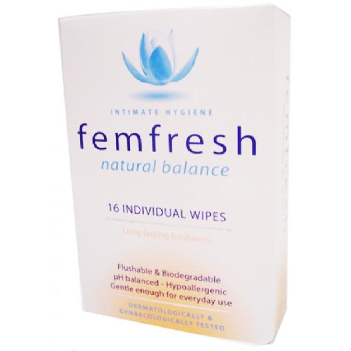 Intimate Hygiene Natural Balance Cleansing Wipes x16
