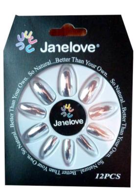 Nails + Glue x12 - Silver (Glossy)