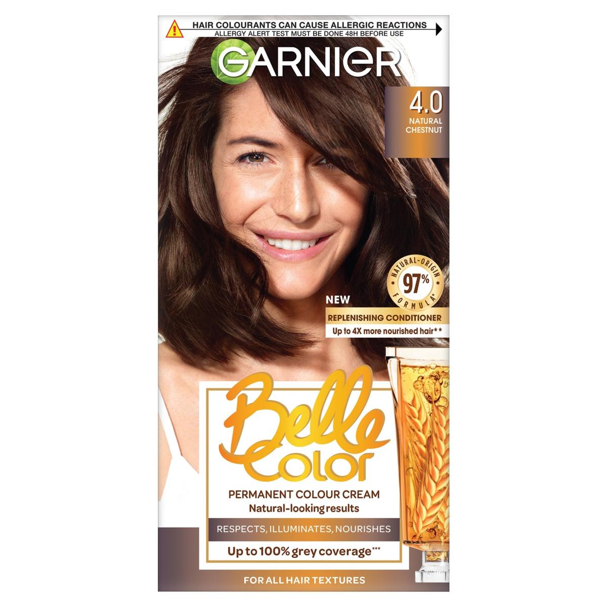 Belle Color Permanent Hair Dye Natural Dark Brown 4