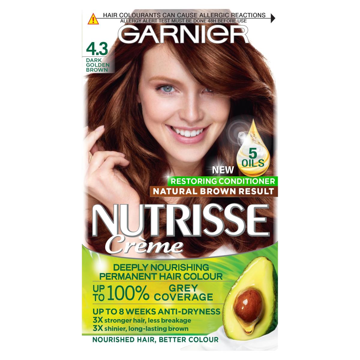 Nutrisse Creme Permanent Hair Colour Dark Golden Brown 4.3