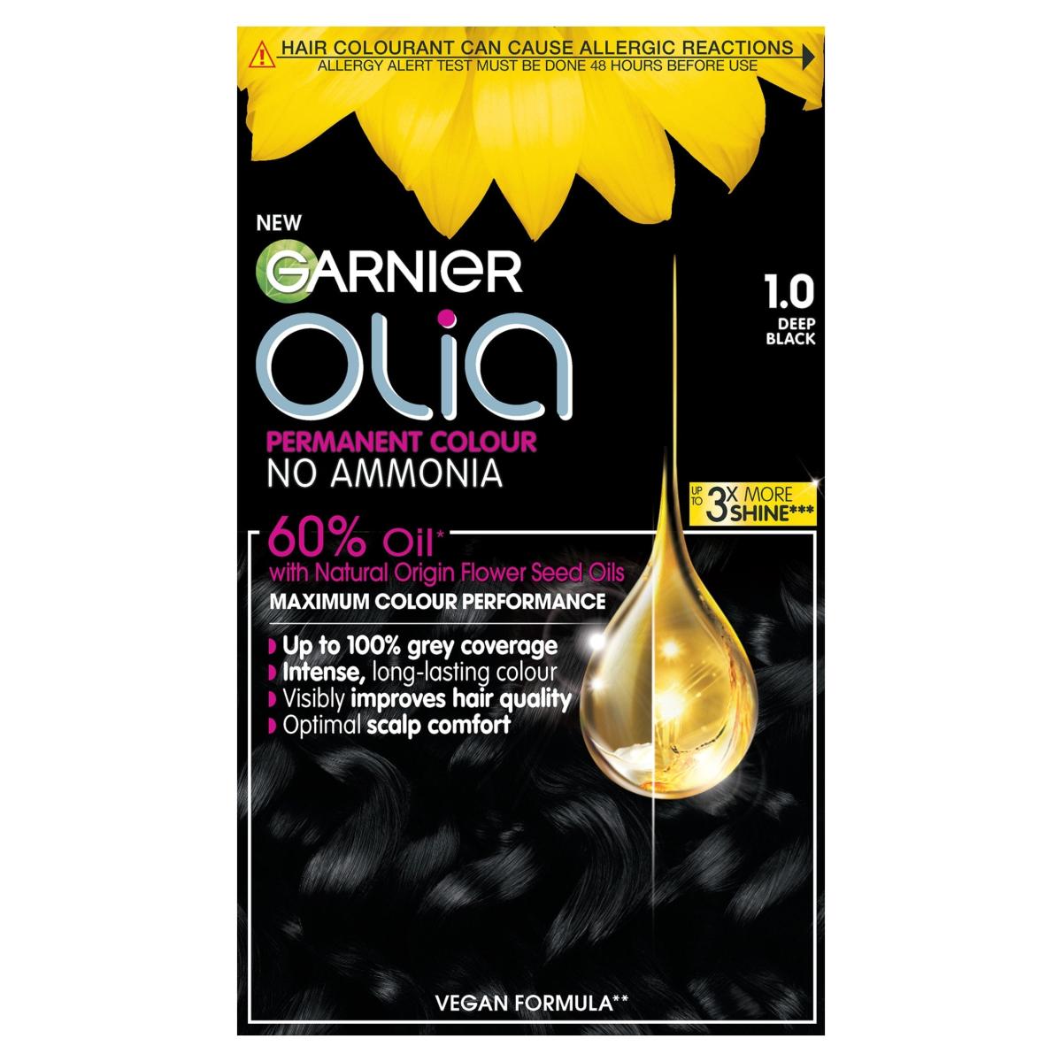 Olia No A Mmonia Permanent Hair Dye Deep Black 1.0
