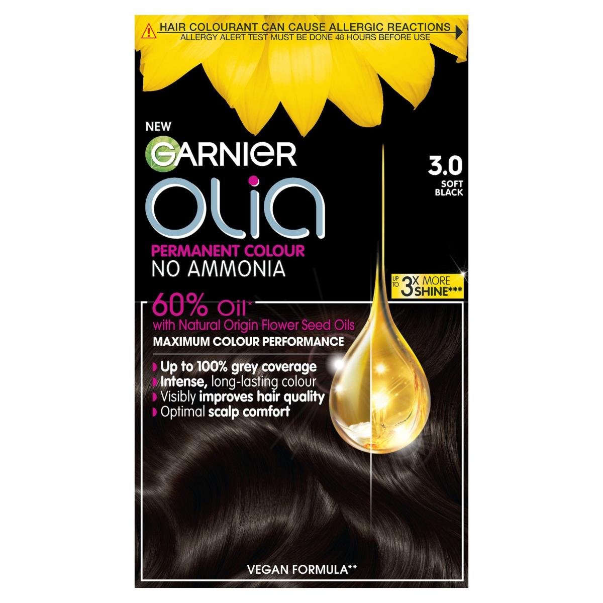 Olia No A Mmonia Permanent Hair Dye Soft Black 3.0