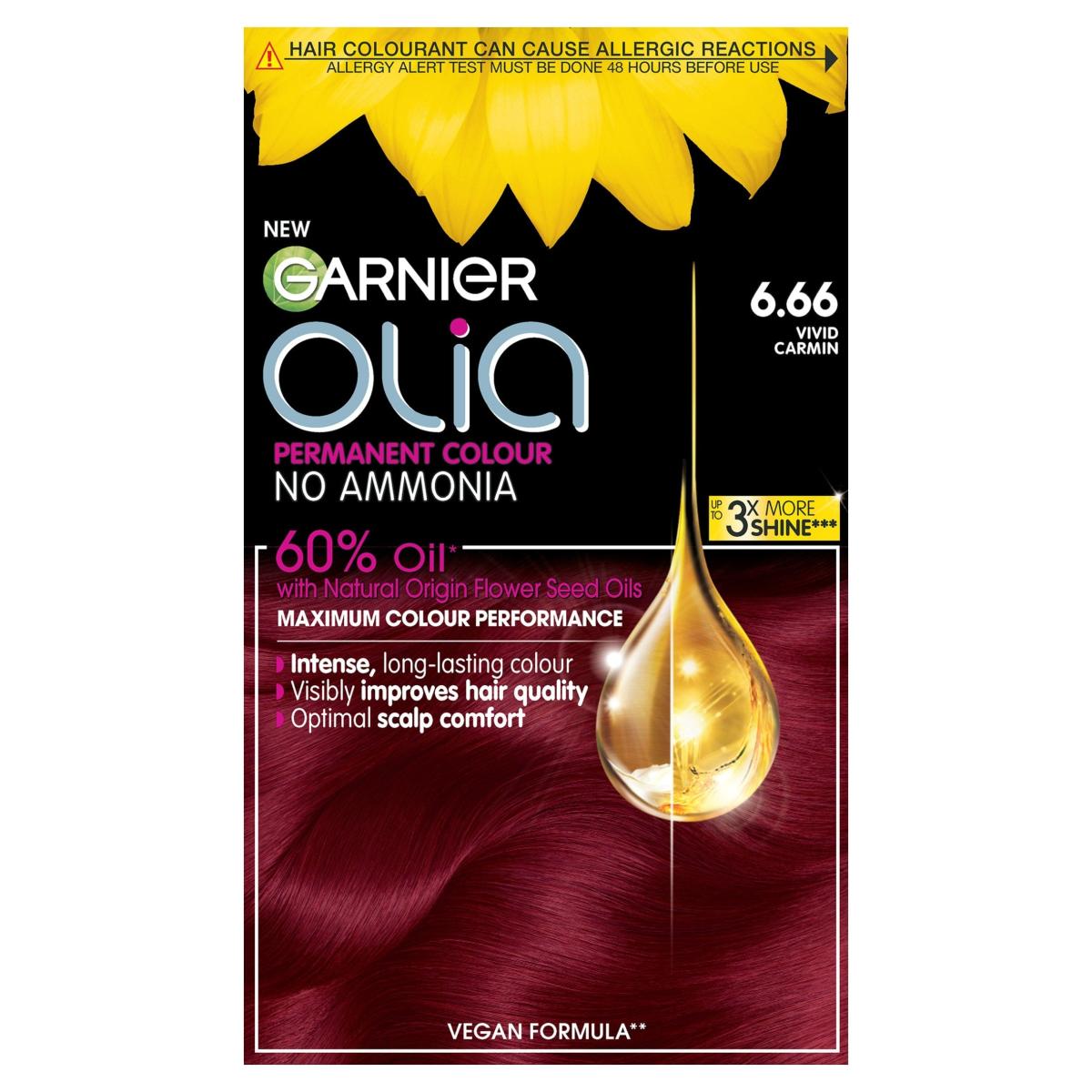 Olia Permanent Hair Dye 6.66 Vivid Garnet Red