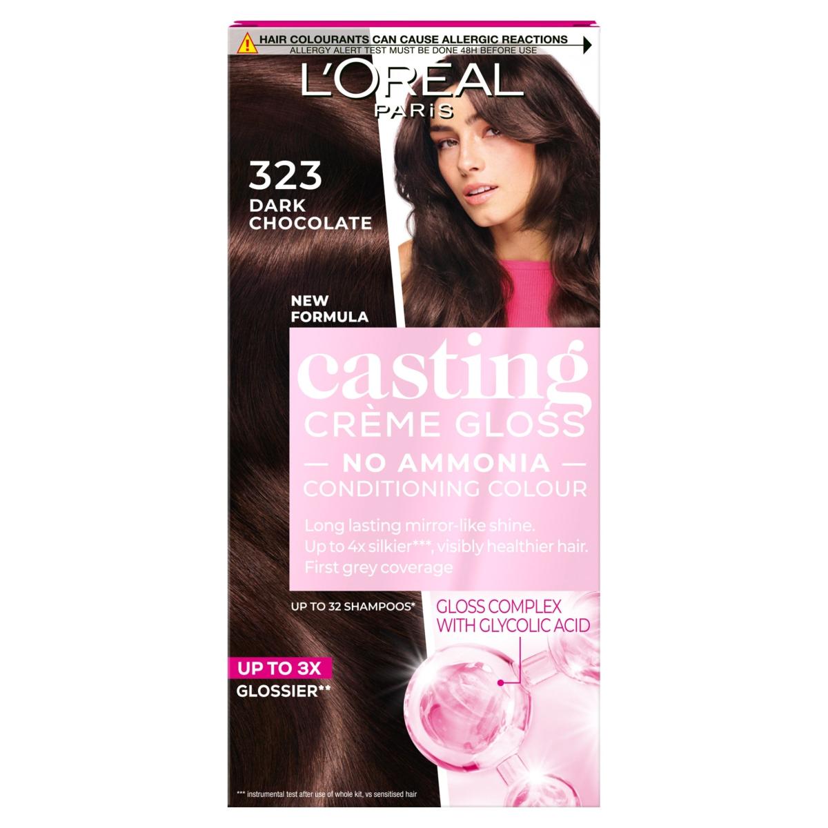 Paris Casting Creme Gloss 323 Dark Chocolate Brown Semi-Permanent Hair Dye