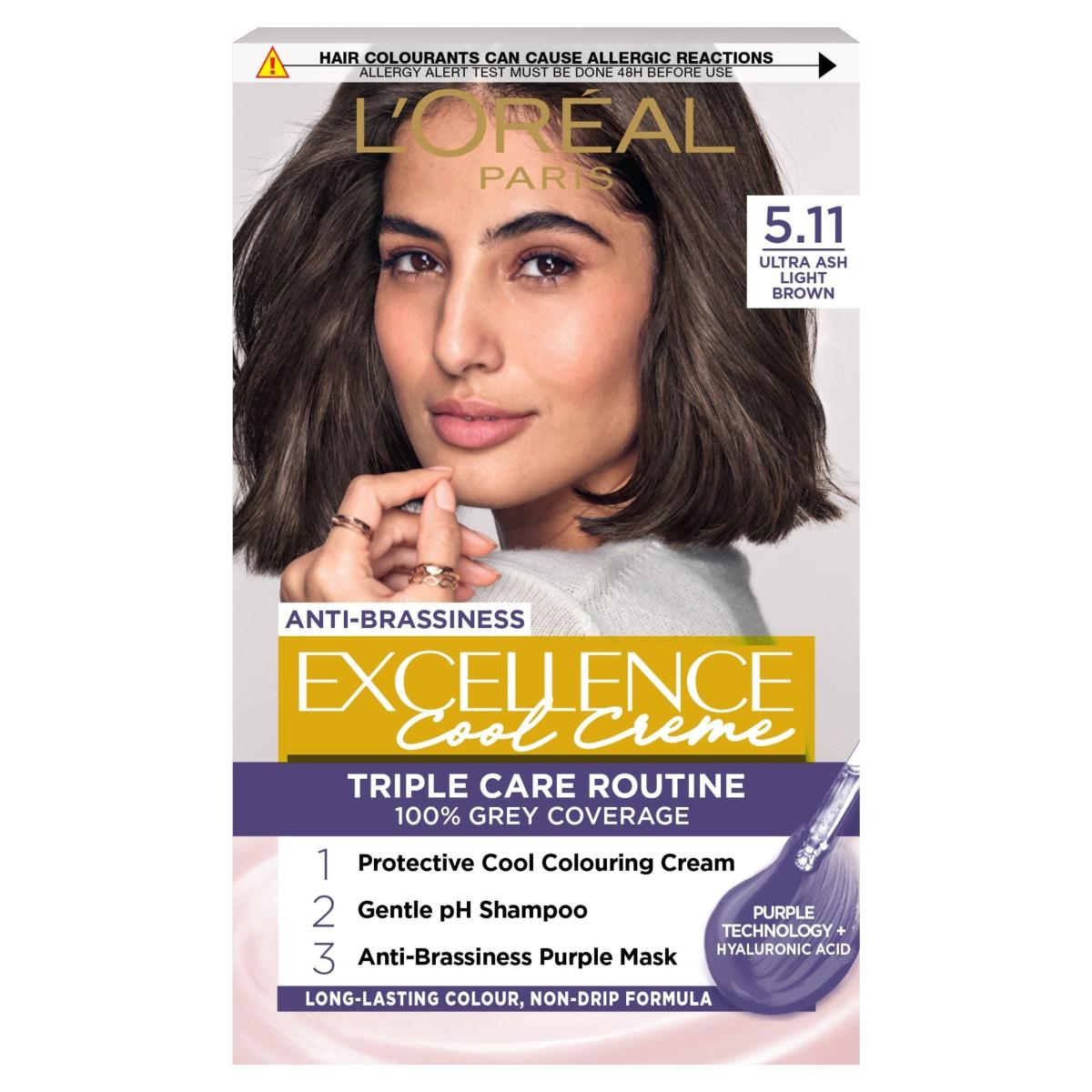 Paris Excellence Core 5.11 Ultra Ash Light Brown Permanent Hair Dye