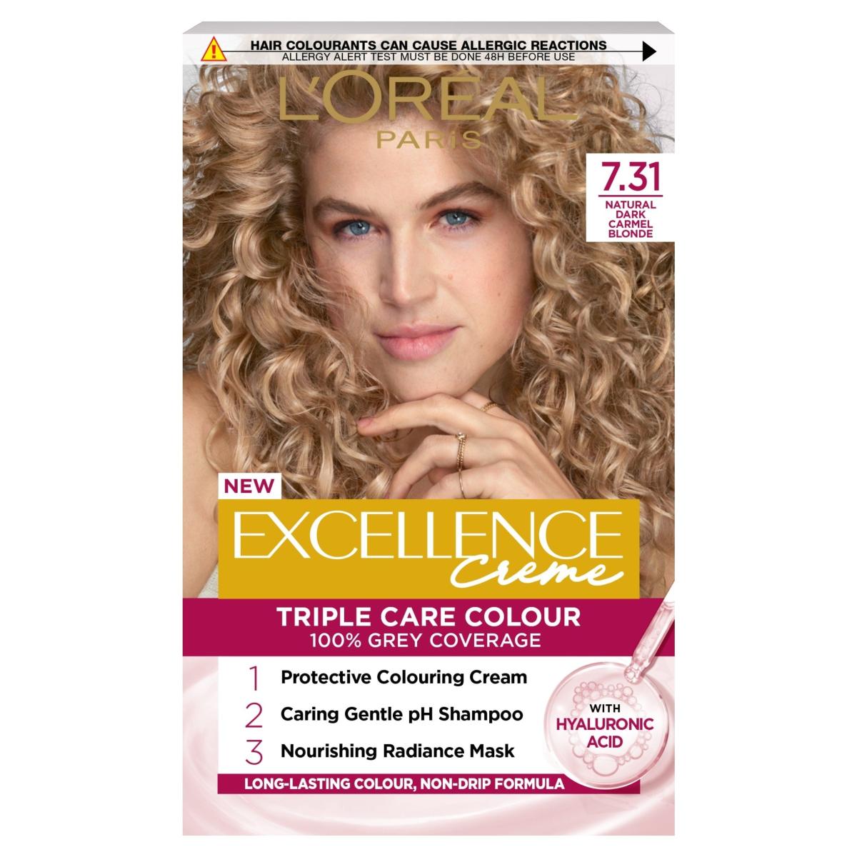 Paris Excellence Core 7.31 Natural Dark Caramel Blonde Permanent Hair Dye