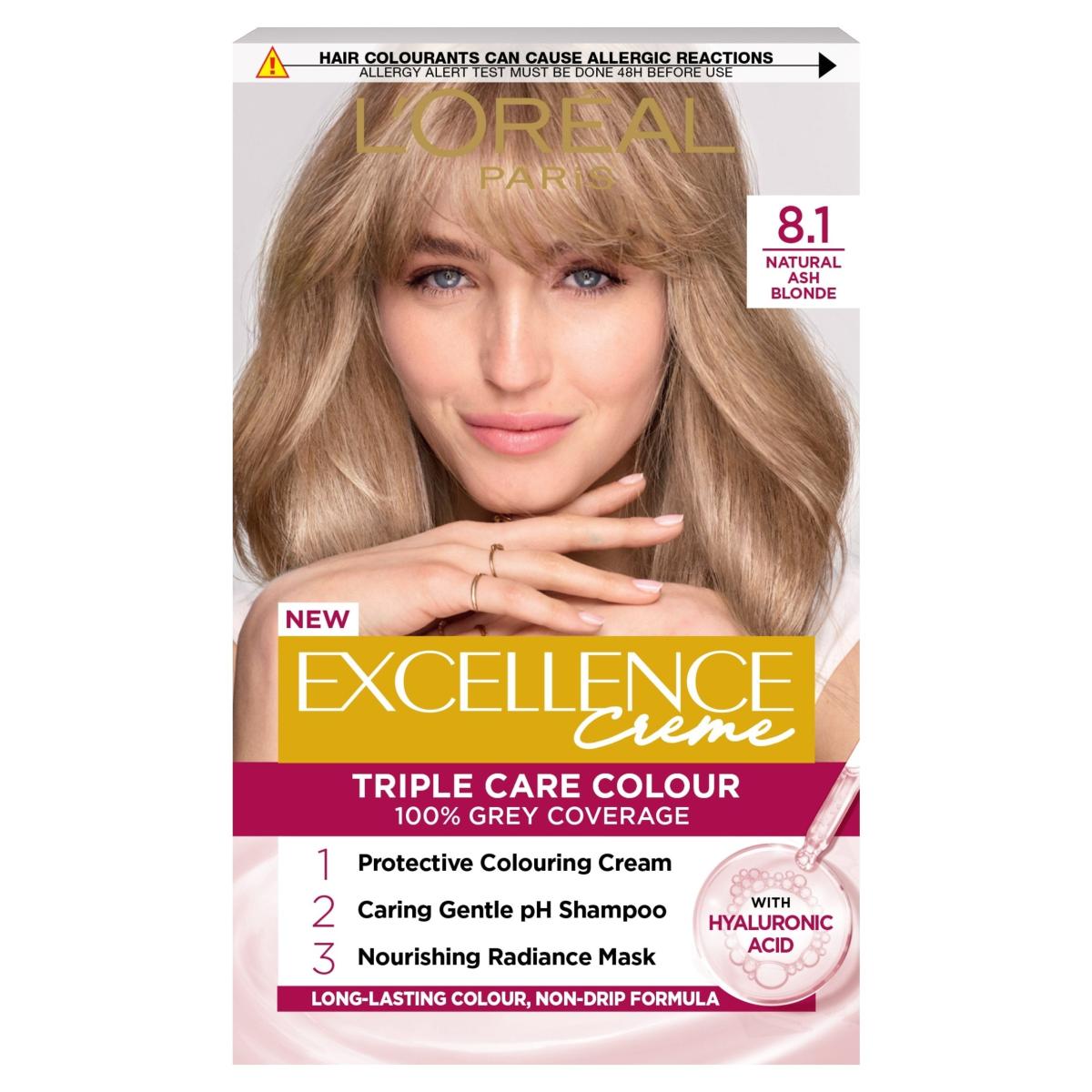 Paris Excellence Core 8.1 Natural Ash Blonde Permanent Hair Dye