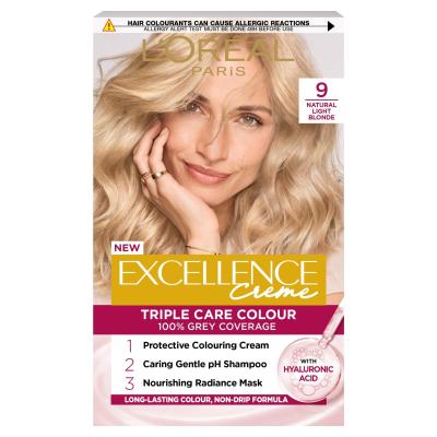 Paris Excellence Creme 9 Natural Light Blonde Permanent Hair Dye
