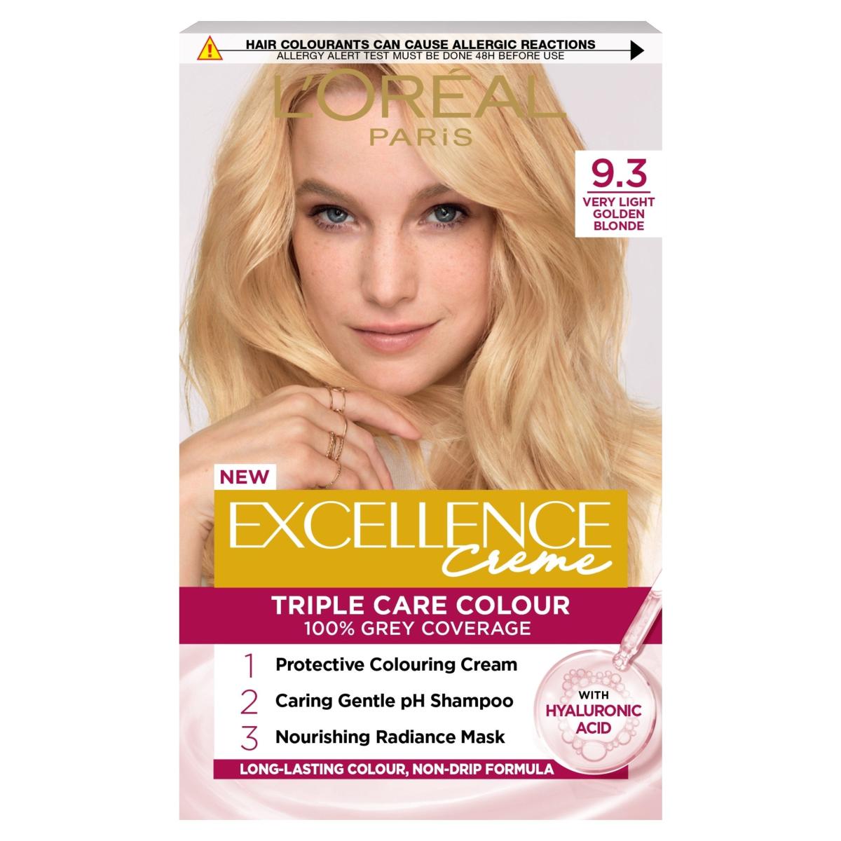 Paris Excellence Creme 9.3 Natural Light Golden Blonde Permanent Hair Dye