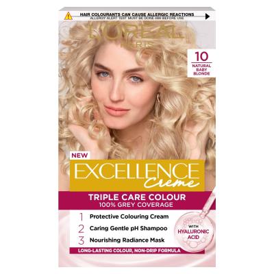 Paris Excellence Creme Permanent Hair Dye 10 Natural Baby Blonde