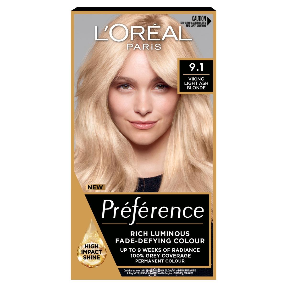 Paris Preference 9.1 Oslo Viking Light Ash Blonde Permanent Hair Dye