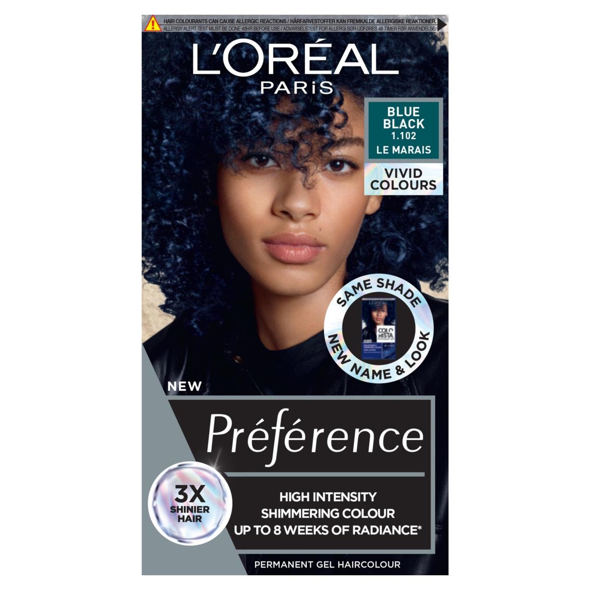 Paris Preference Vivids 1.102 Blue Black Permanent Hair Dye
