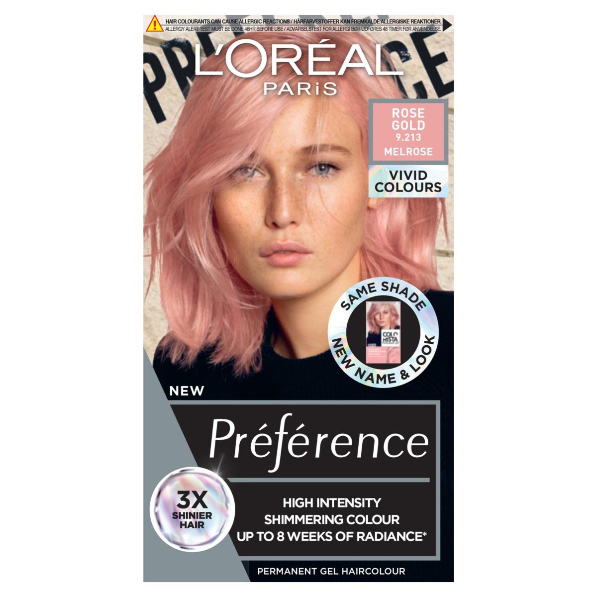Paris Preference Vivids Rose Gold 9.213 Melrose Permanent Hair Dye
