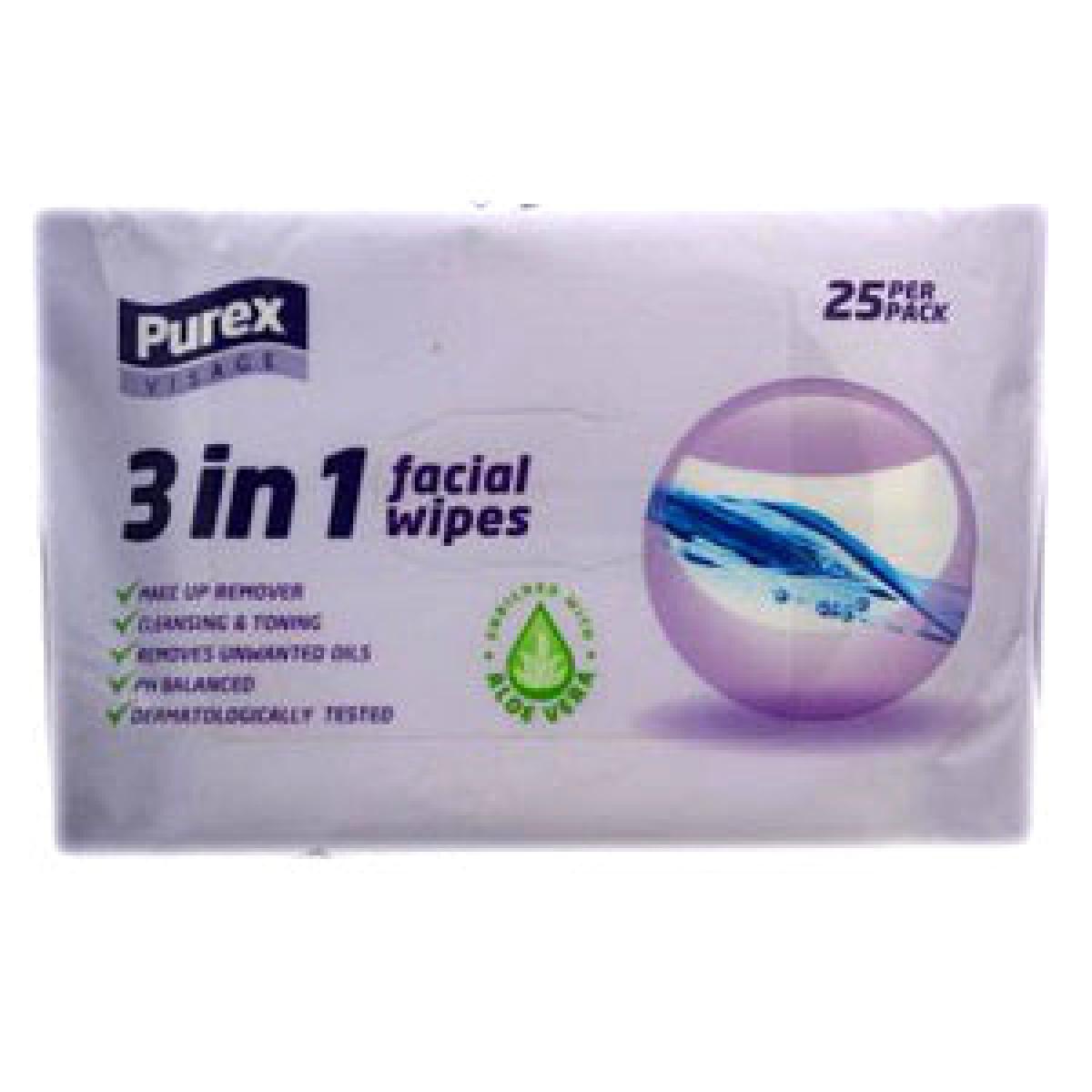 Visage Facial Wipes 3 in 1 x25