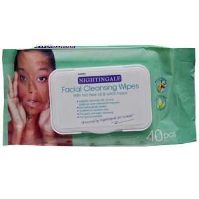 Facial Cleansing Wipes With Tea Tree Oil & Witch Hazel x40