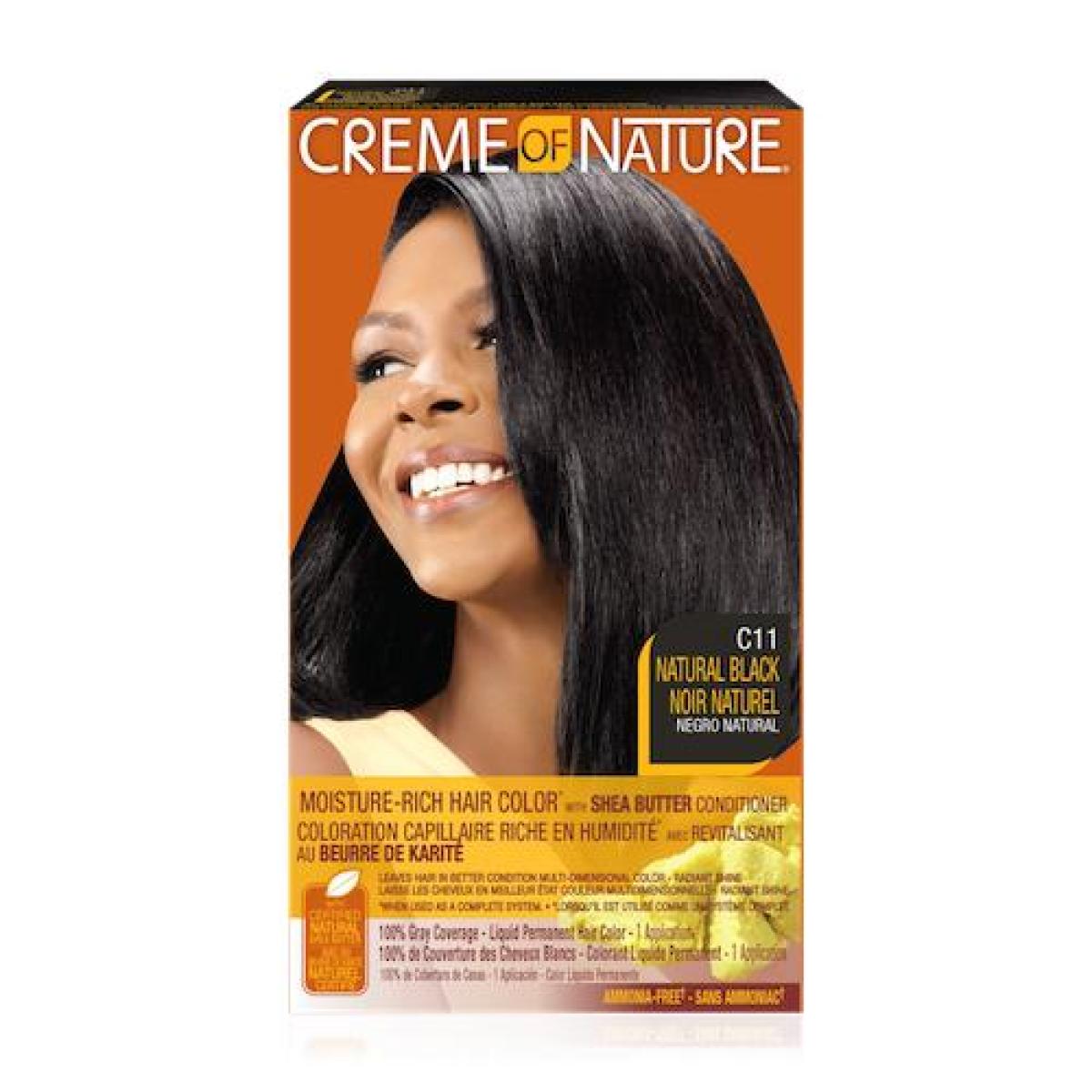 Natural Black Moisture-Rich Color With Shea Butter Conditioner Hair Kit