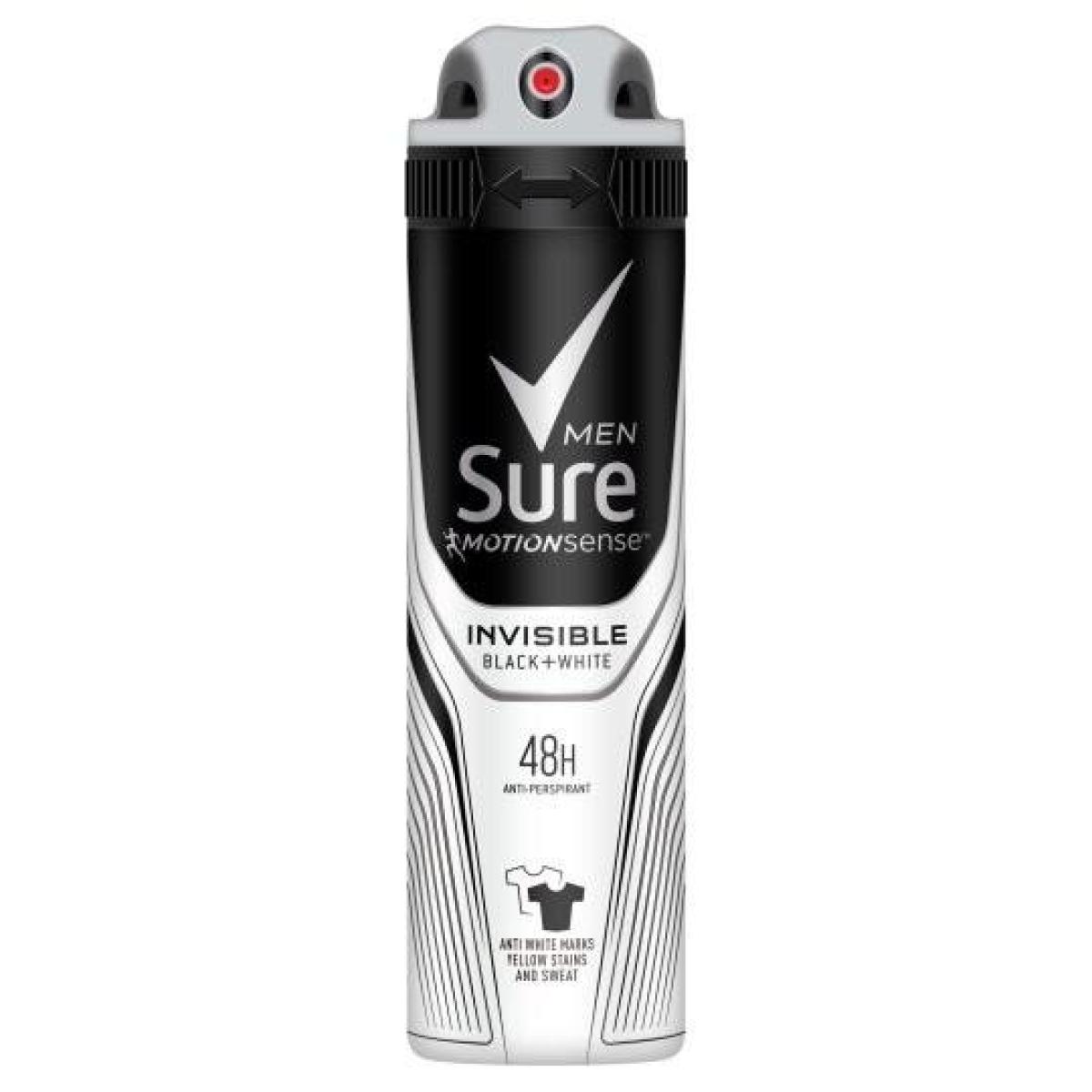 Anti-Perspirant Deodorant Spray Men Invisible Black & White
