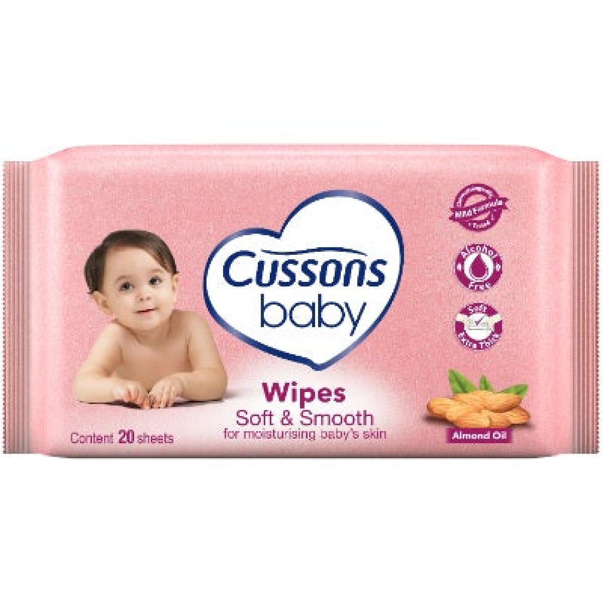 Baby Wipes Soft & Smooth Almond Oil x80