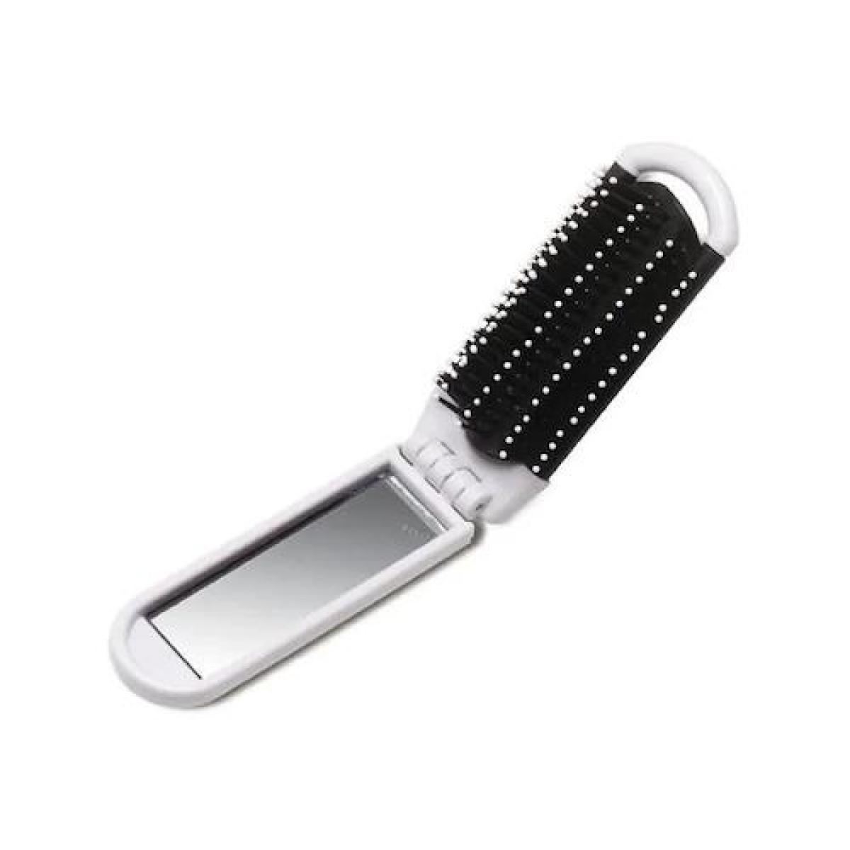 Folding Hair Brush With Mirror