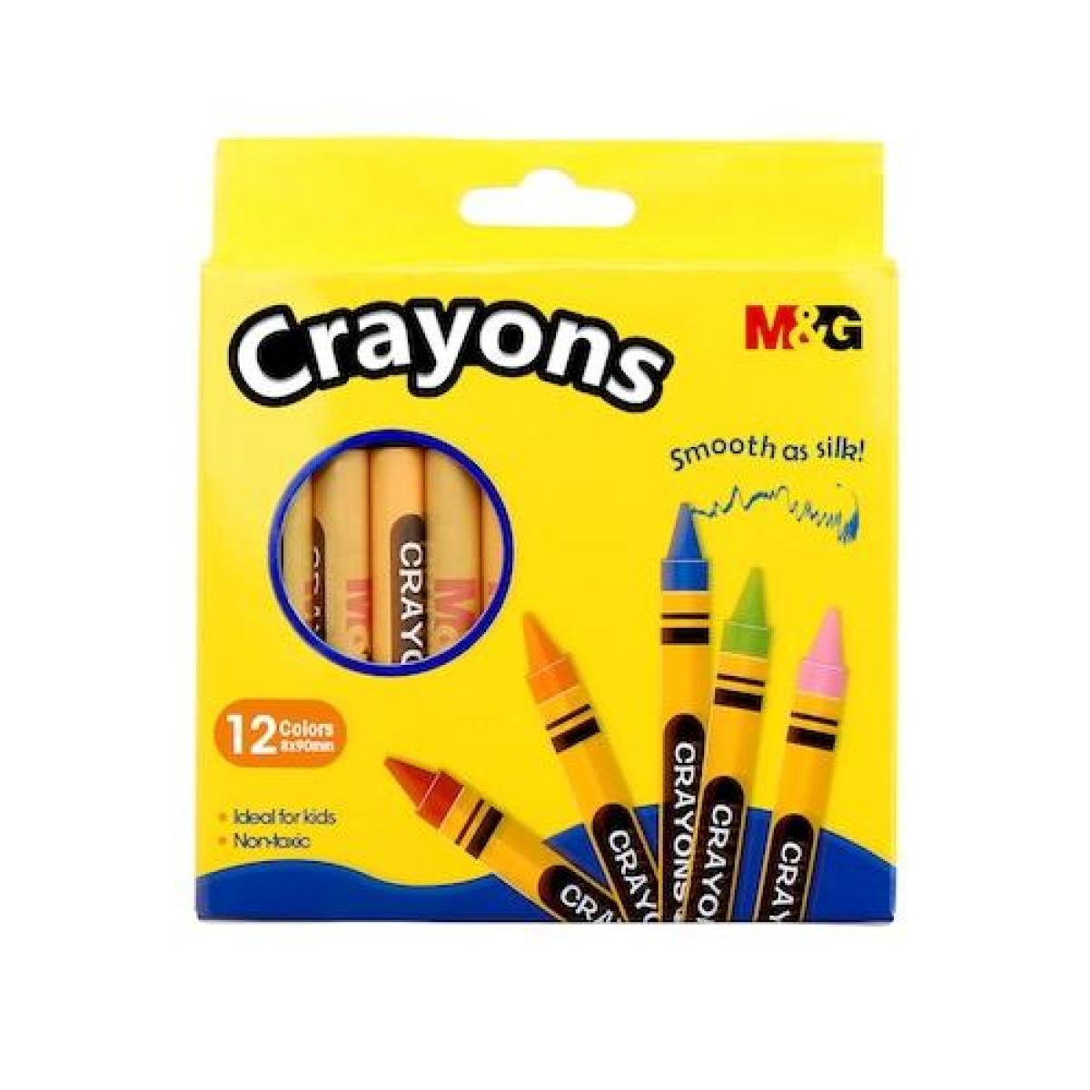Round Crayon 8 mm x 90 mm 12 Colours