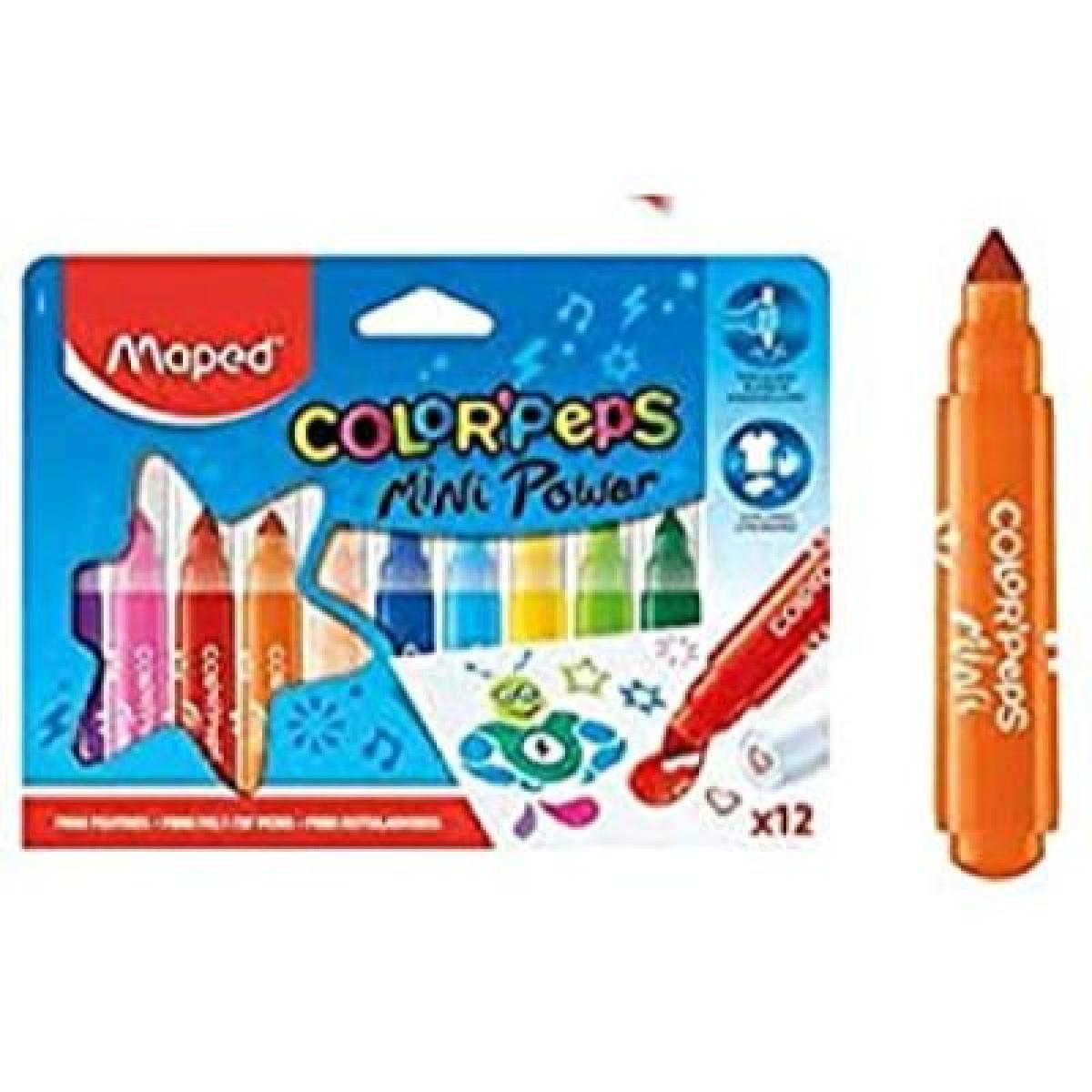 Colouring Pencils Felt Tips Color'Peps Mini Jumbo x12
