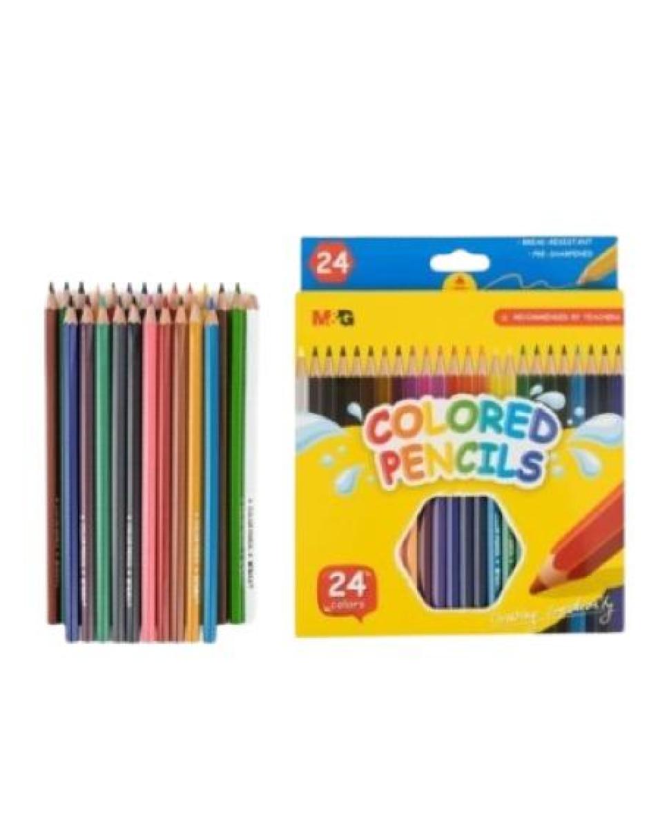 Hexagon Colour Pencil 24 Colours Flat Box Package