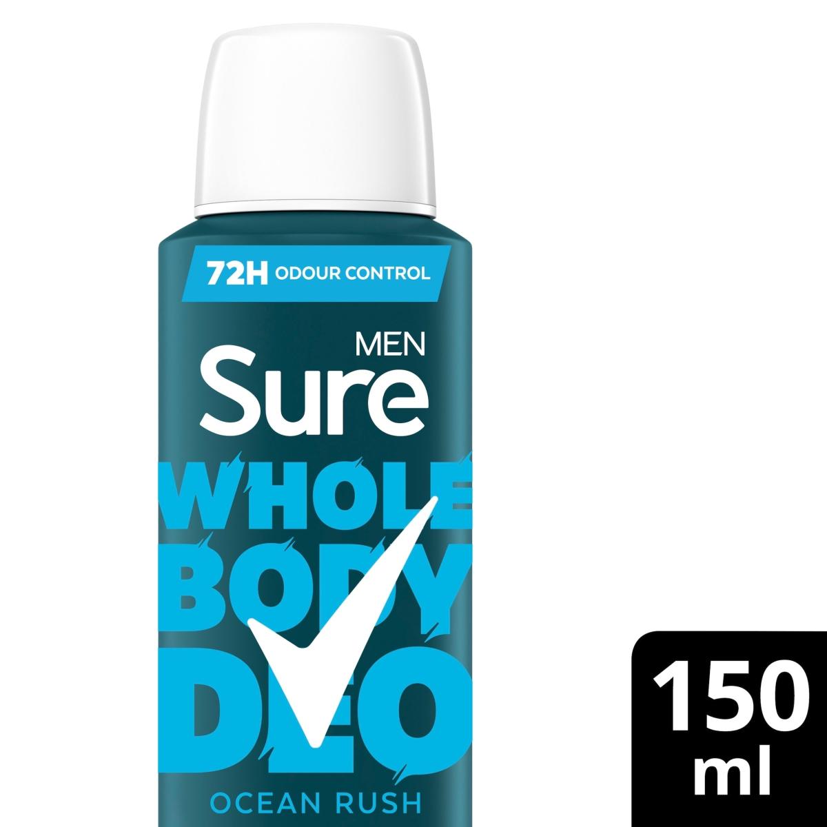 Men Ocean Rush Whole Body Deodorant Spray 72 Hour Odour Control