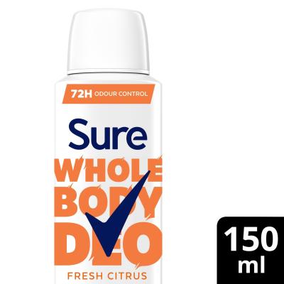 Women Fresh Citrus Whole Body Deodorant Spray 72 Hour Odour Control