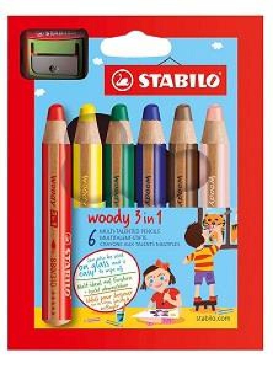 Woody 3 in 1 Multi-Talented Pencils x6