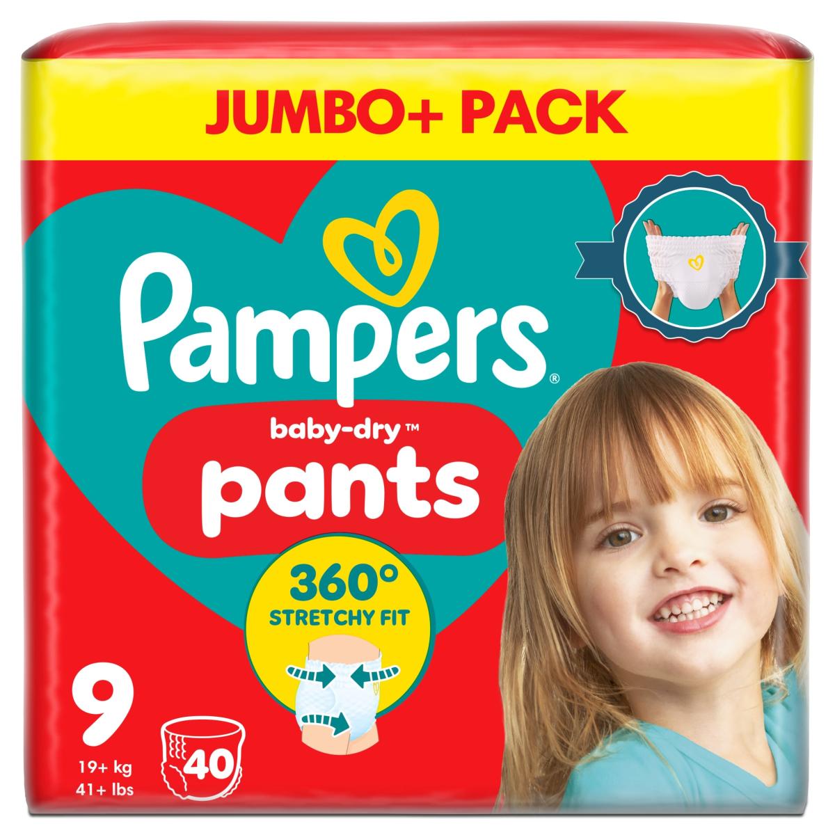 Baby Dry Nappy Pants Size 9 Jumbo Pack 40 Nappies