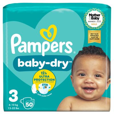 Baby Dry Size 3 Essential Pack 50 Nappies
