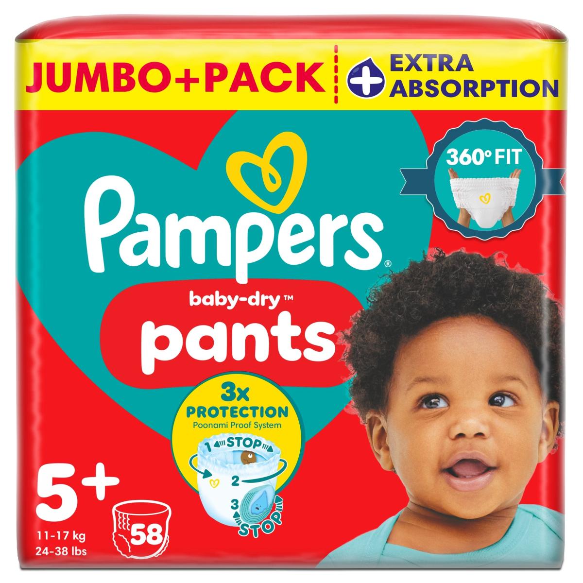 Baby-Dry Nappy Pants Size 5+ Jumbo+ Pack