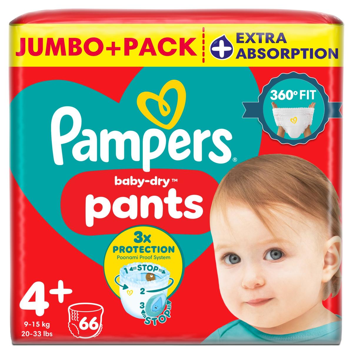 Baby-Dry Nappy Pants Size 4+ Jumbo+ Pack