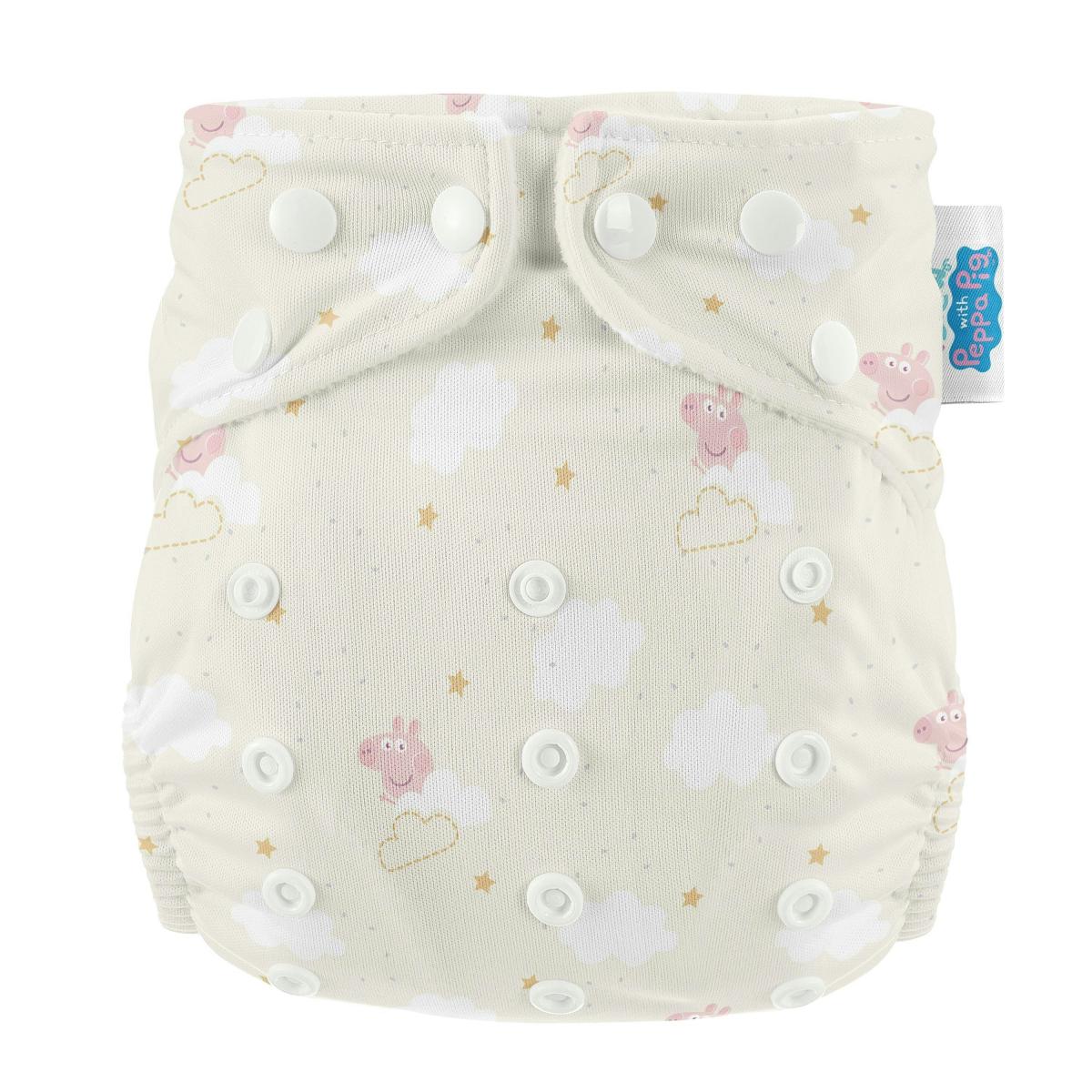 One Size All-In-One Reusable Cloth Nappy Peppa Clouds