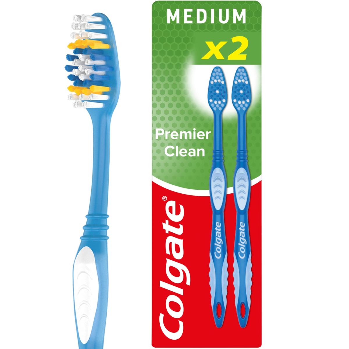 Premier Clean Medium Toothbrush x2