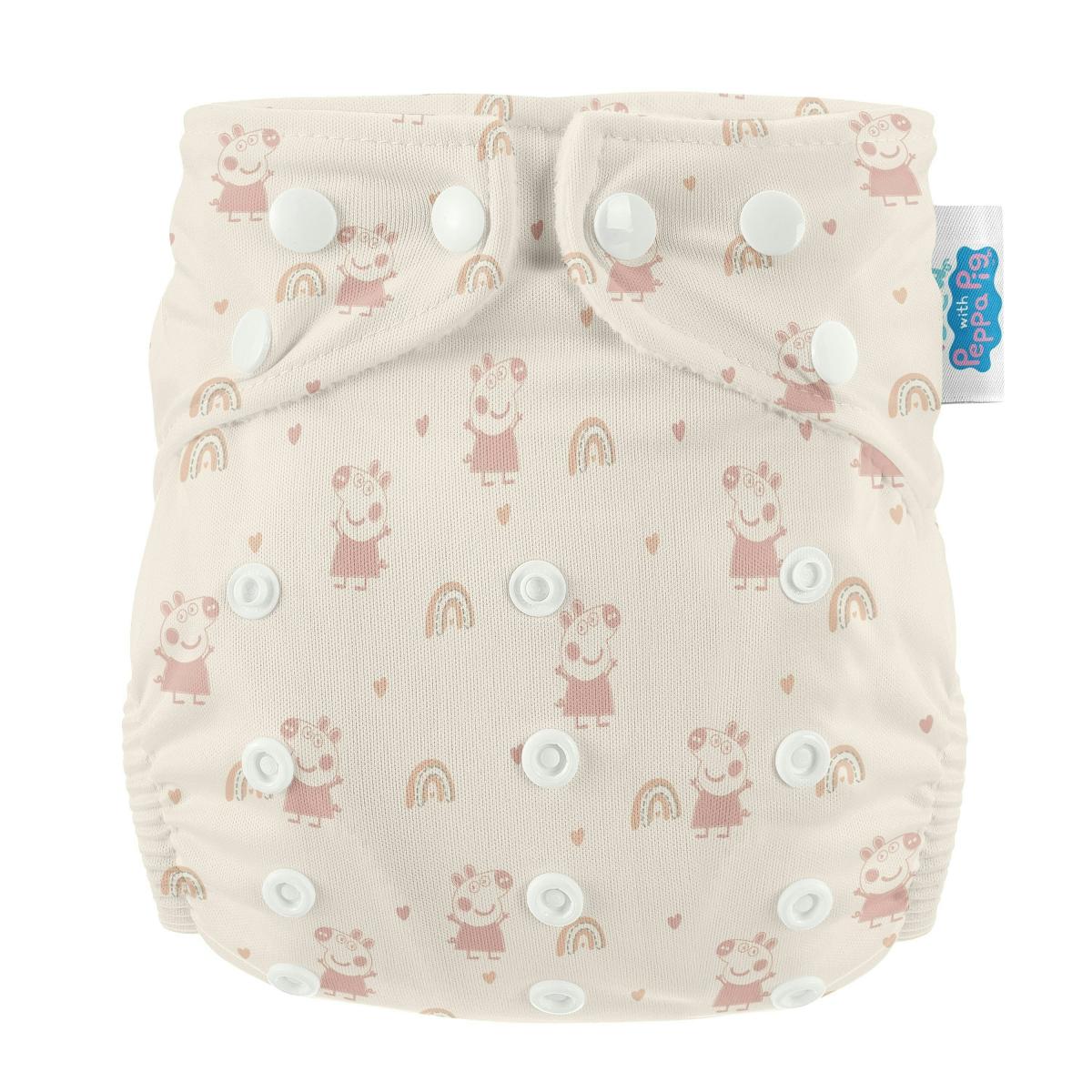 One Size All-In-One Reusable Cloth Nappy Pink Rainbows