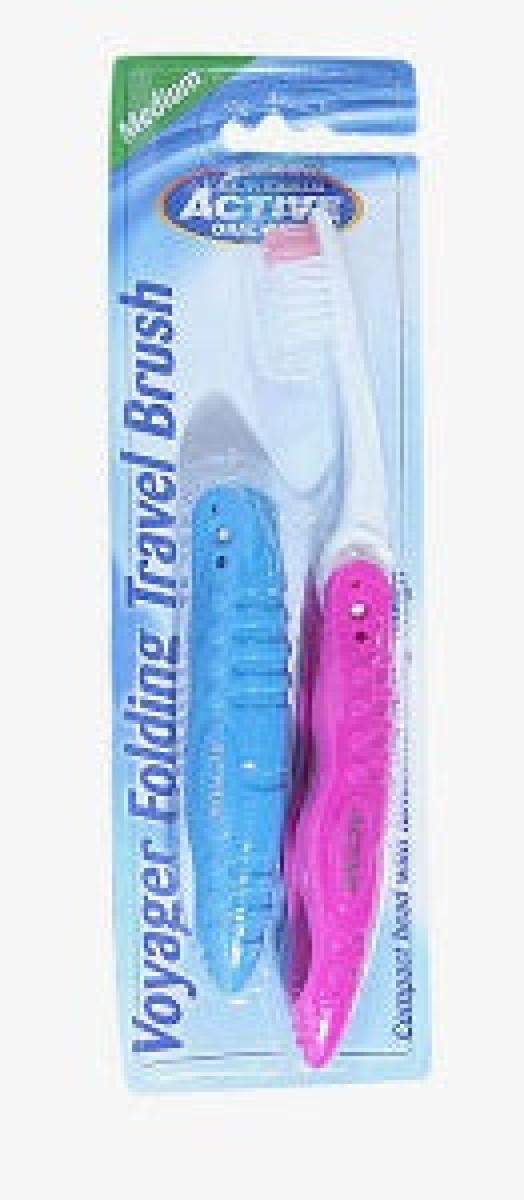 Voyager Folding Travel Brush x2