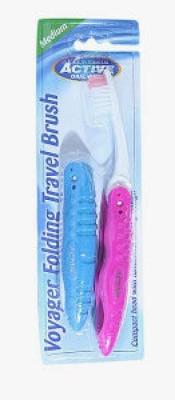 Voyager Folding Travel Brush x2