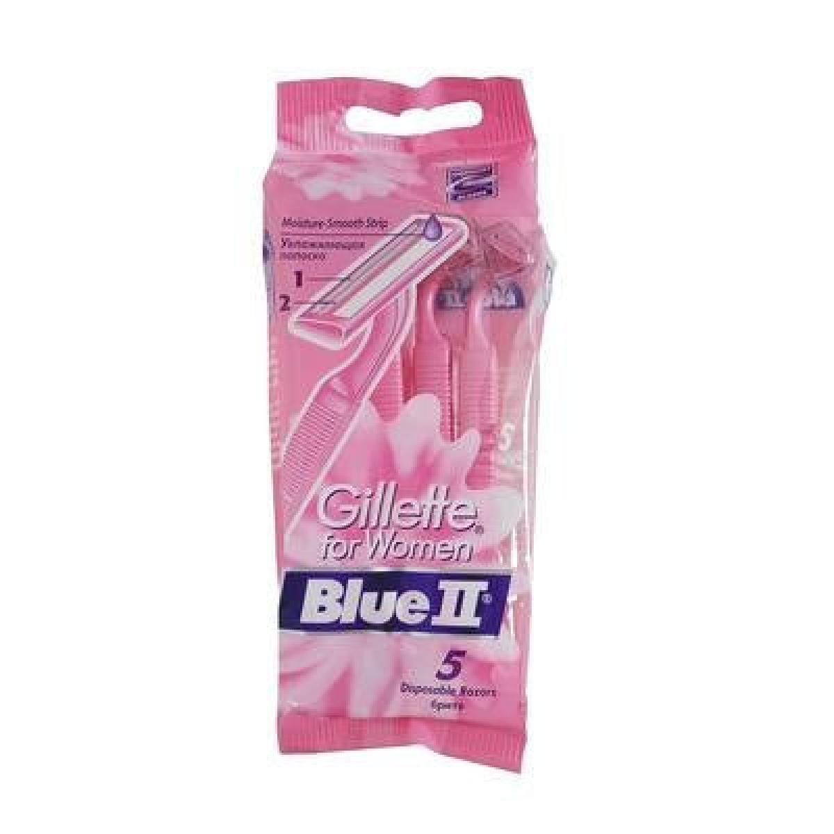 Blue II LubaStrip With Lubricant Razors For Women x5