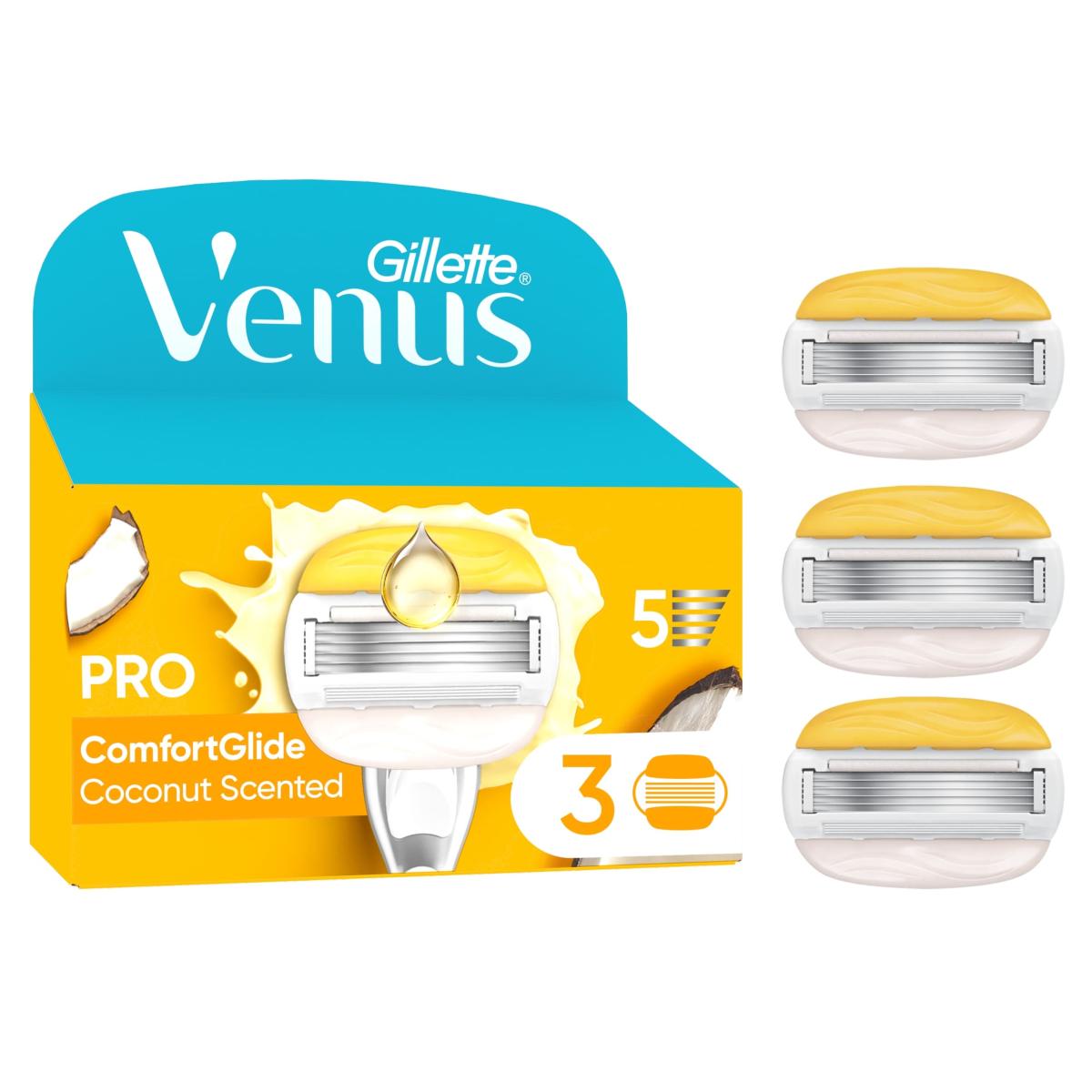 Venus Pro Comfort Glide Coconut Scented Women's Blades 3 Refill Blades