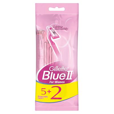 Blue II Moisture-Smooth Strip Disposable Razors For Women x5+2